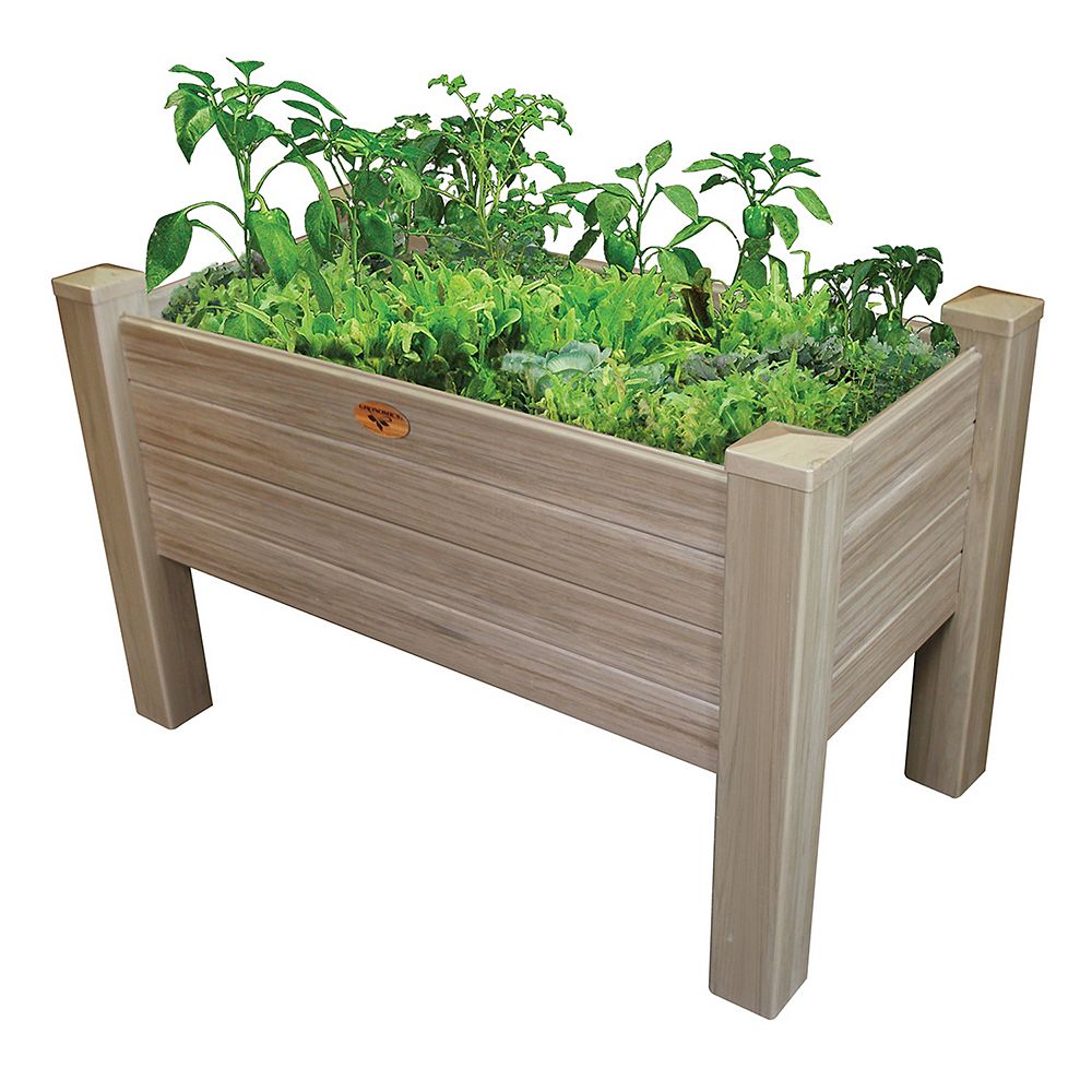 Gronomics Vinyl Elevated Garden Bed 24x48x32 11"D The Home Depot Canada