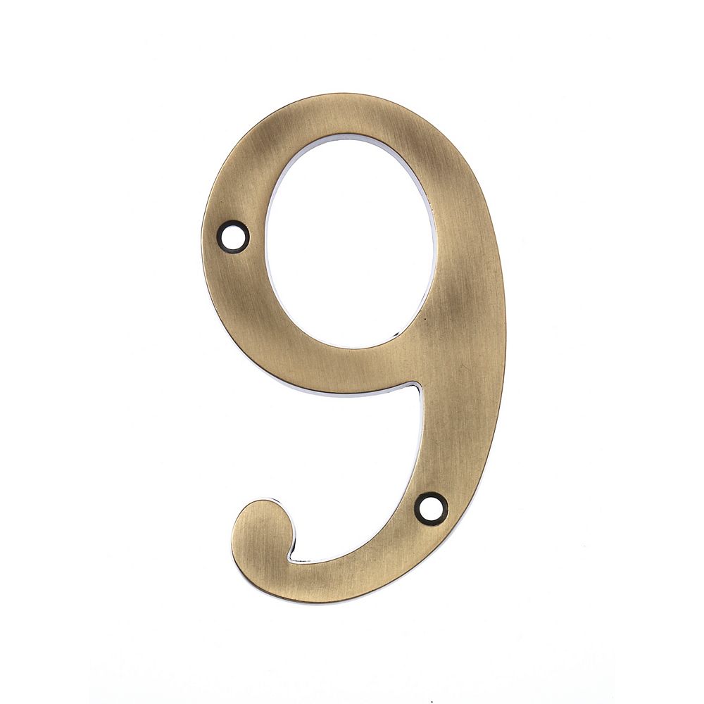 Hillman 6 Inch Aged Brass House Number 9 The Home Depot Canada