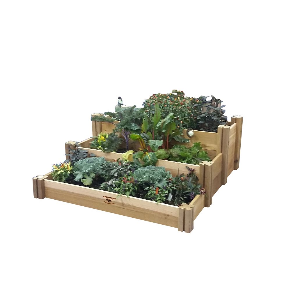 Gronomics 48 Inch X 50 Inch X 19 Inch Multi Level Rustic Raised Garden Bed The Home Depot Canada Gronomics 48 Inch X 50 Inch X 19 Inch Multi Level Rustic Raised Garden Bed The Home Depot Canada