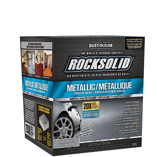 Metallic Floor Coating Kit in Extreme High Gloss Silver Bullet (covers up to 125 Sq. Ft.)