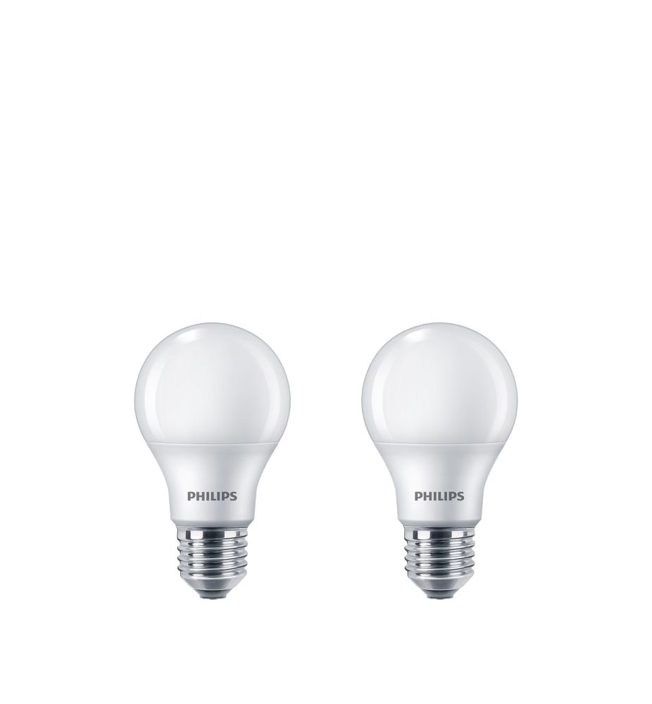 Philips 60W Equivalent Daylight (5000K) A-Line (A19) LED Light Bulb (2 ...