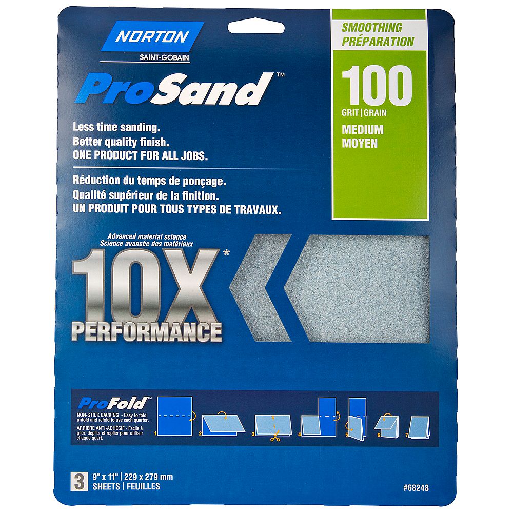 Norton Prosand 10X Performance Sandpaper 9 Inch X11 Inch 100M (3Pack