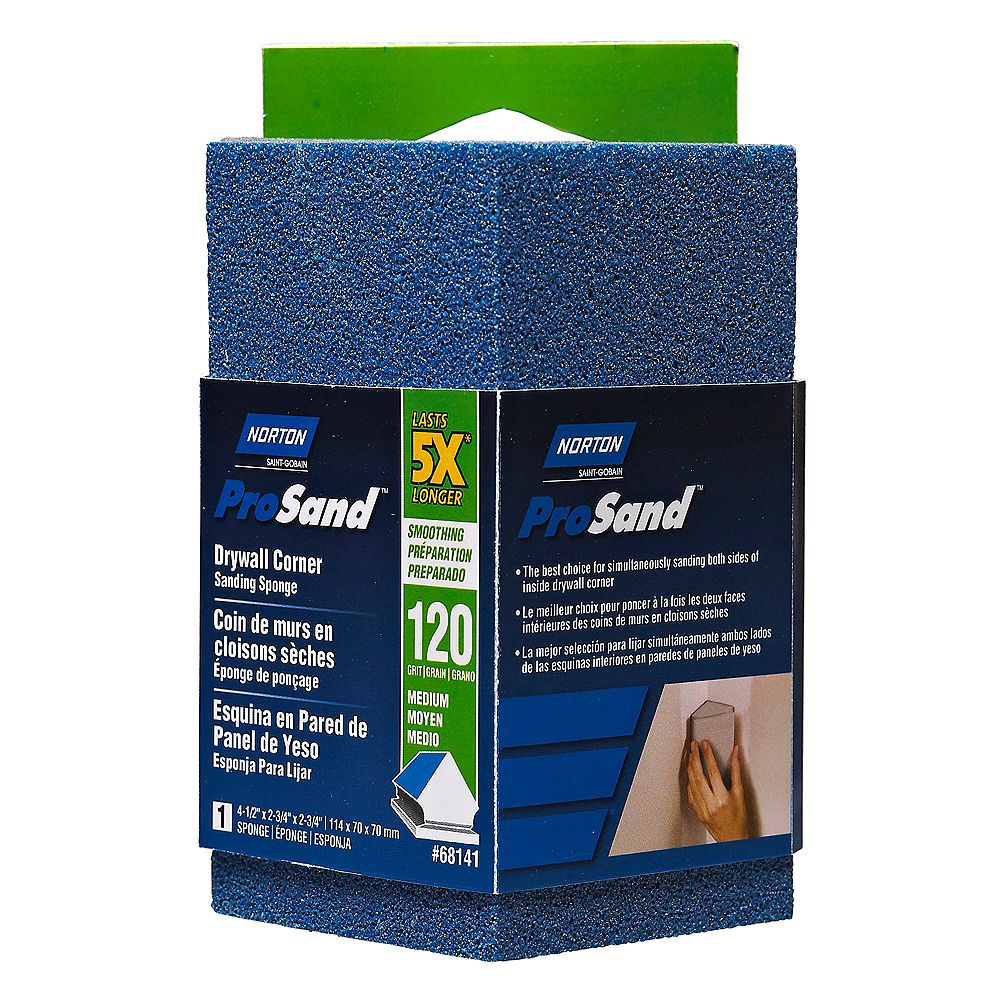Norton Prosand Corner Sanding Sponge 41/2 Inch X23/4 Inch X23/4 Inch