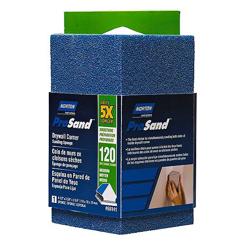 Prosand Corner Sanding Sponge 4-1/2 Inch X2-3/4 Inch X2-3/4 Inch  120-M