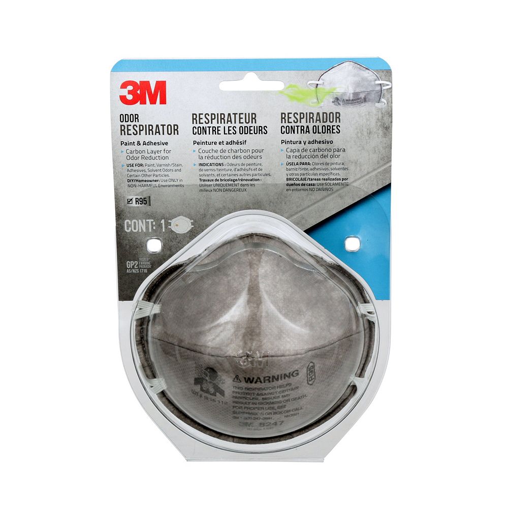 3M Odour Respirator 8247P1DC, Paint & Adhesive, R95, 1/Pack The Home