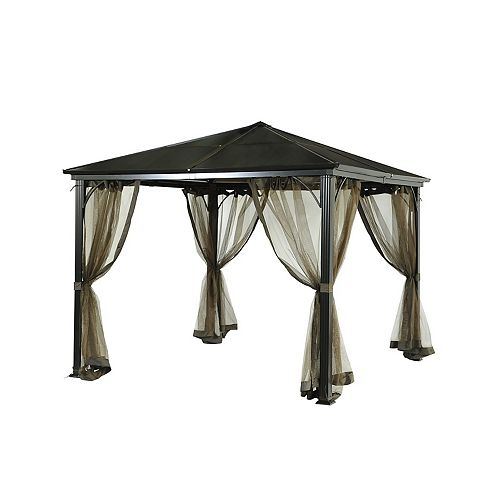 Birmingham 10 ft. x 10 ft. PC Hard Top Gazebo with Mosquito Netting