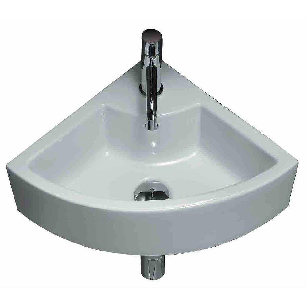 American Imaginations 19 Inch W X 19 Inch D Wall Mount Round Vessel Sink In White With Chr The Home Depot Canada