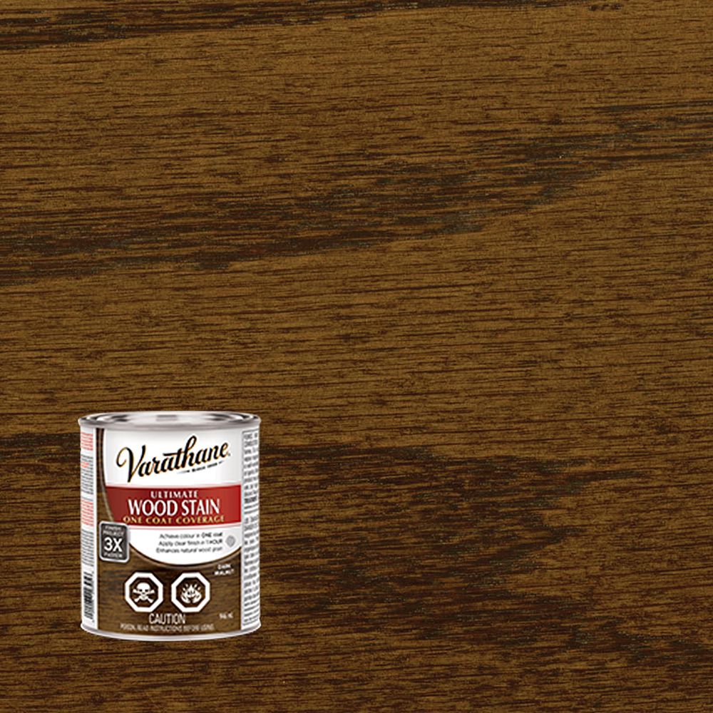 photo Rust Oleum Ultimate Wood Stain Cognac oil based interior wood stain in dark walnut 946 ml