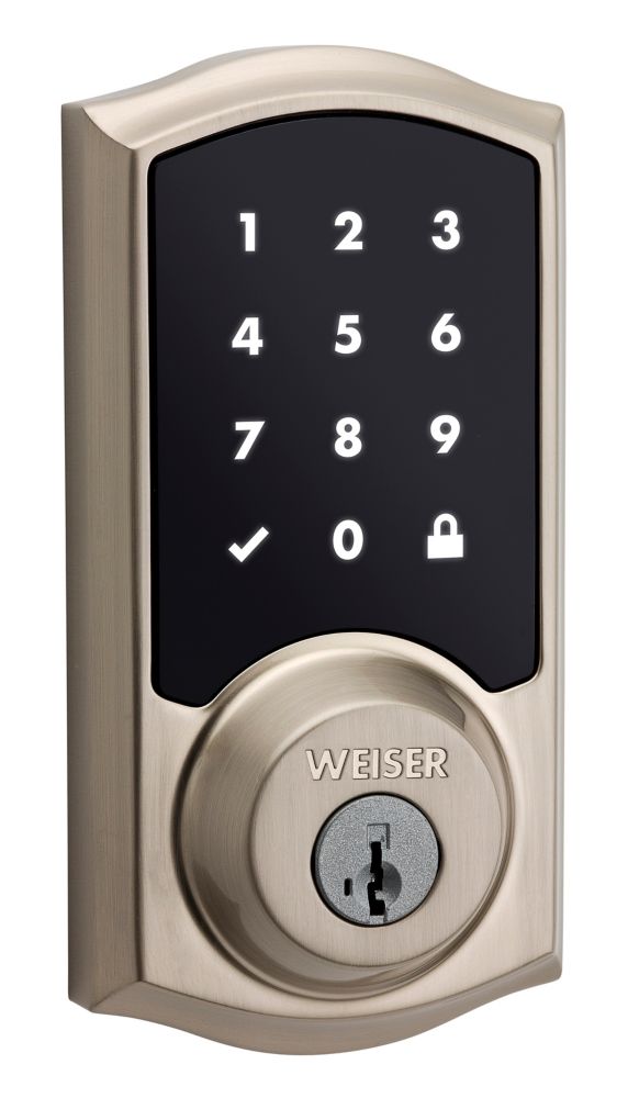 Weiser Smartcode 10 Satin Nickel Keyless Entry Touchscreen Electronic ...