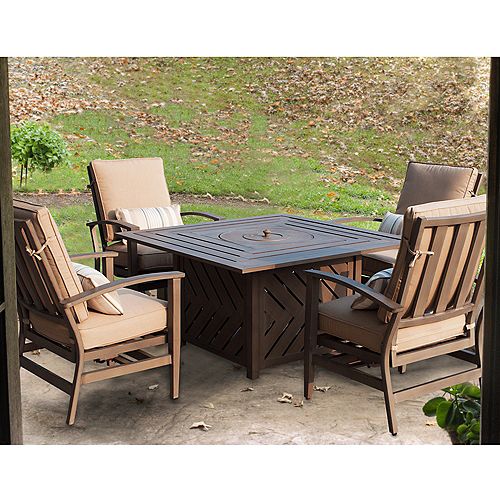 Outdoor Fire Pit Seating Set, Patio Table With Fire Pit Canada