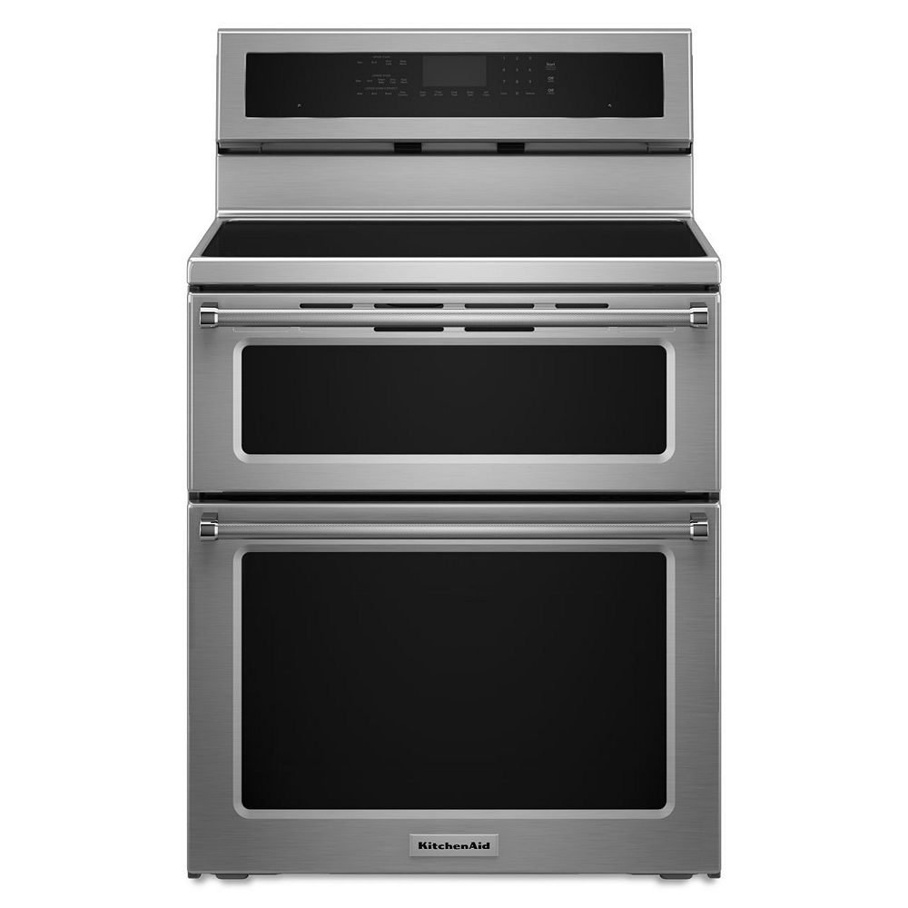 Kitchenaid 67 Cu Ft Double Oven Electric Induction Range With Self