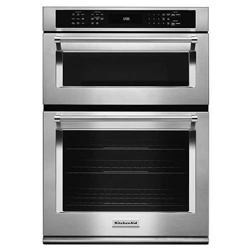 30-inch 5.0 cu. ft. Double Electric Wall Oven & Microwave with Convection in Stainless Steel