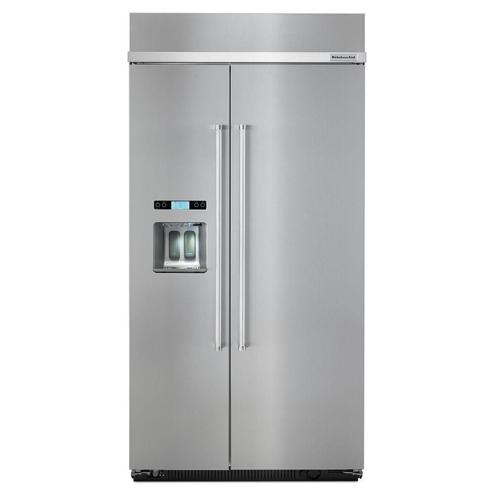 KitchenAid 42 Inch W 25 Cu Ft Built In Side By Side Refrigerator In   P 1000834072 