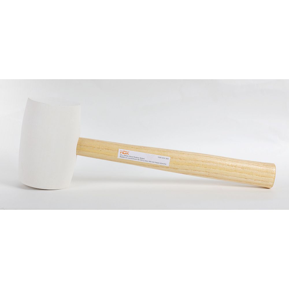 HDX 32oz White Rubber Mallet The Home Depot Canada