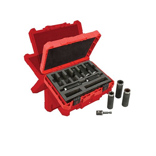 SHOCKWAVE Impact Duty 1/2 in. Drive SAE Deep Well Socket Set (9-Piece)