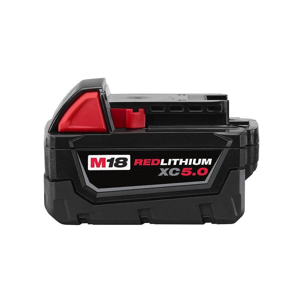 48-11-1850 M18 18V Lithium-Ion Extended Capacity (XC) 5.0 Ah REDLITHIUM Battery Pack Milwaukee Tool
