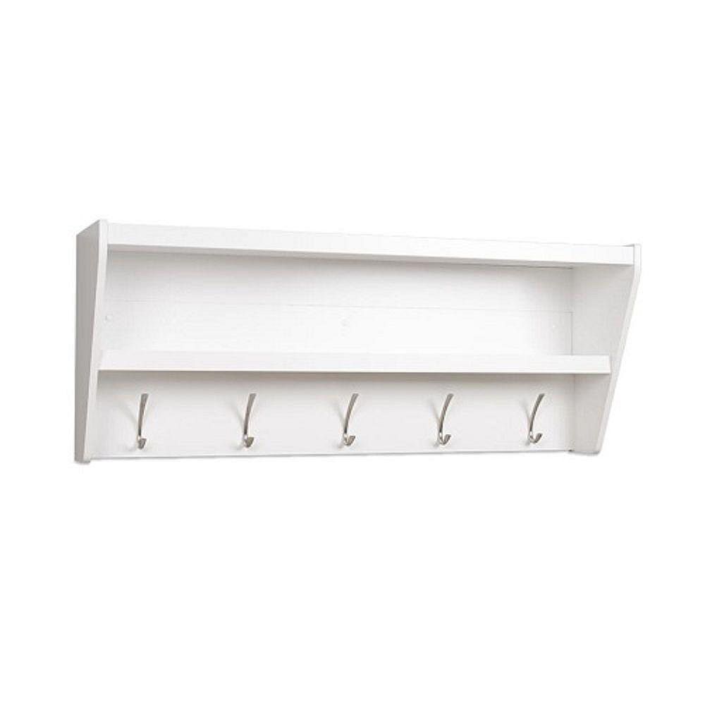 Prepac Floating Entryway Shelf Coat Rack In White The Home Depot Canada