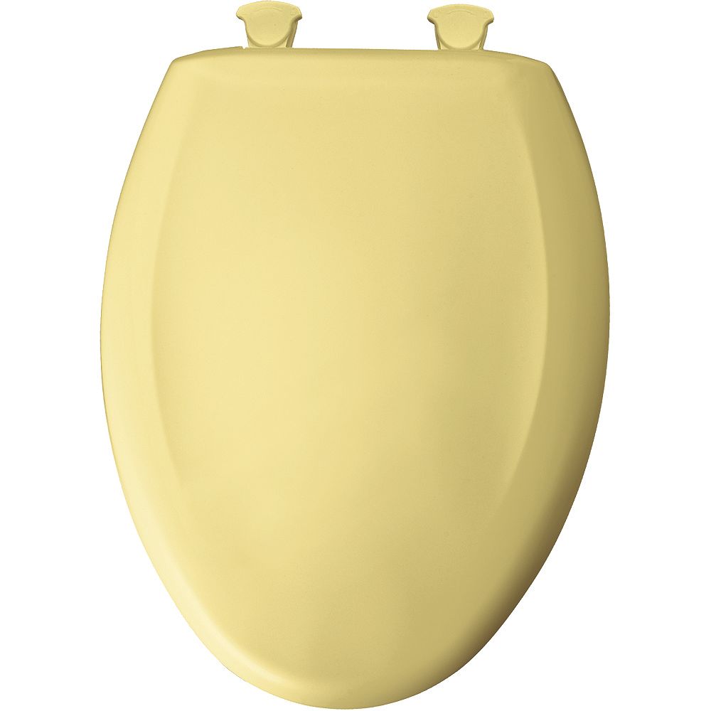 Bemis Elongated Closed Front Toilet Seat in Saffron Yellow with Easy