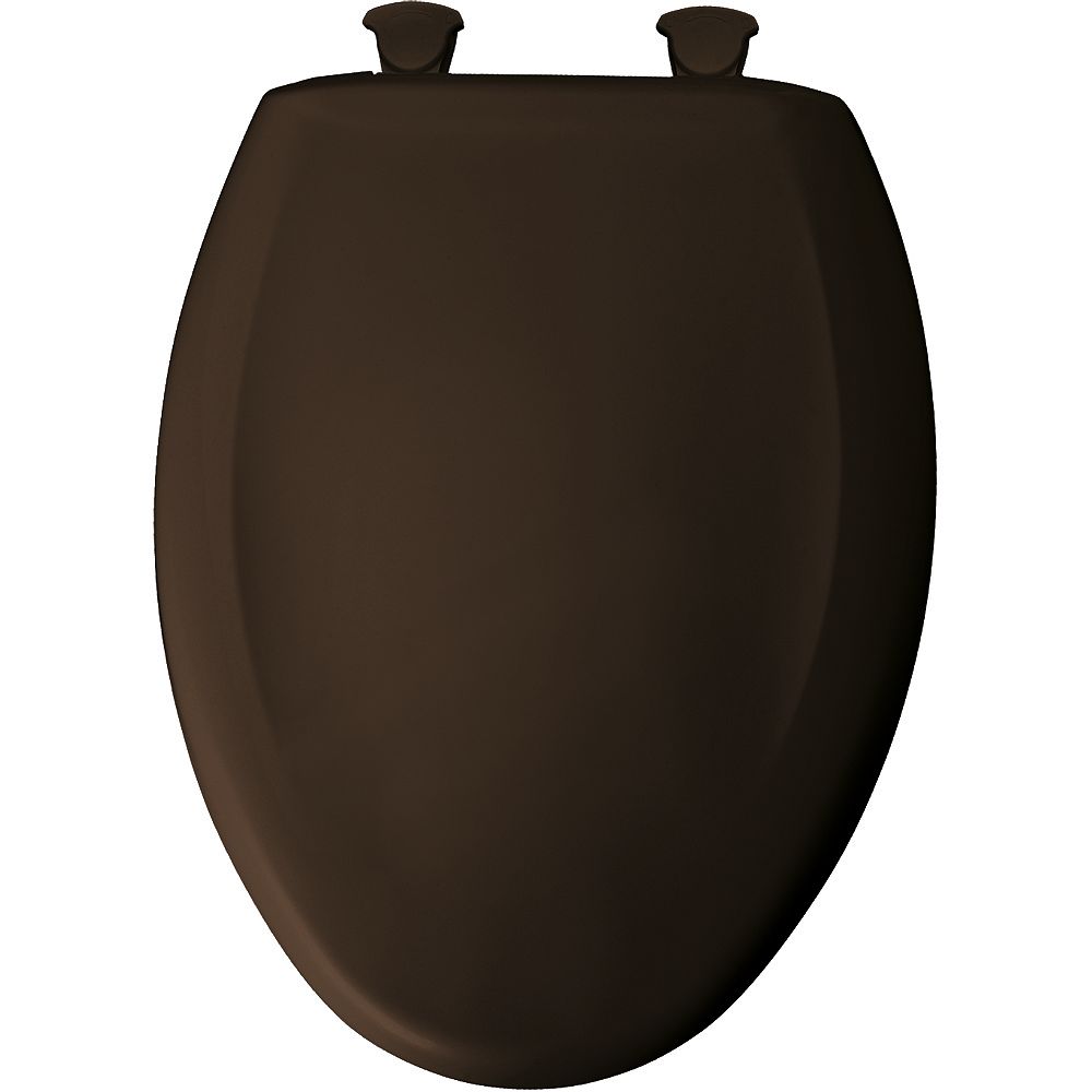 Bemis Elongated Closed Front Toilet Seat in Espresso Brown with Easy