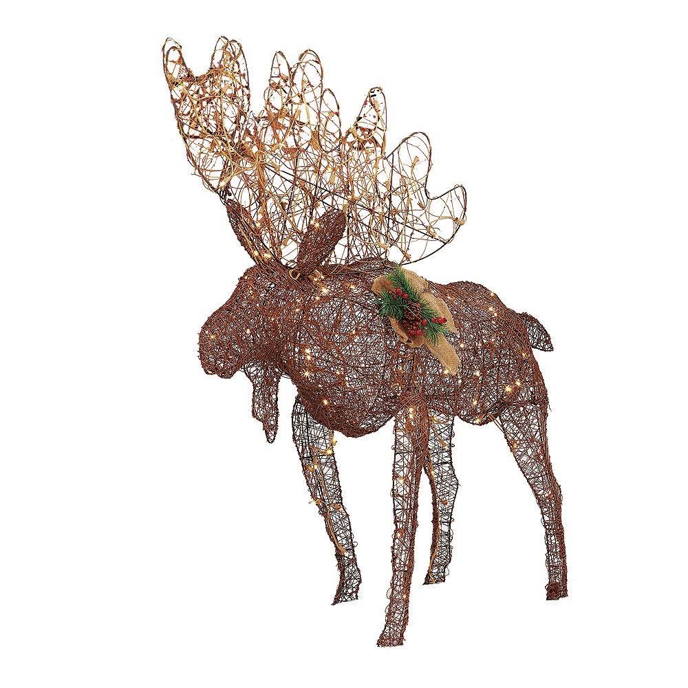 Home Accents 4 Ft Grapevine Moose Figurine With 175 Twinkling Led Lights The Home Depot Canada