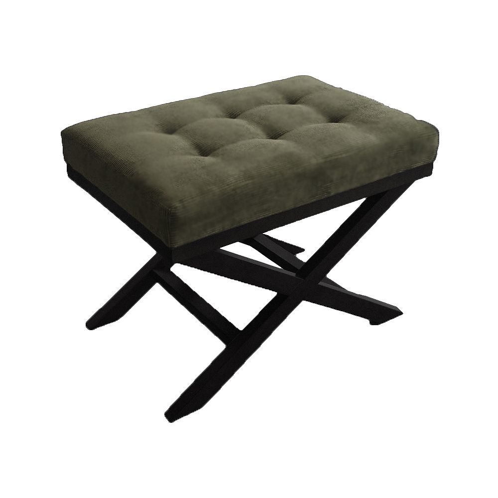 JR Home Collection Charcoal Grey Faux Linen XLeg Ottoman The Home