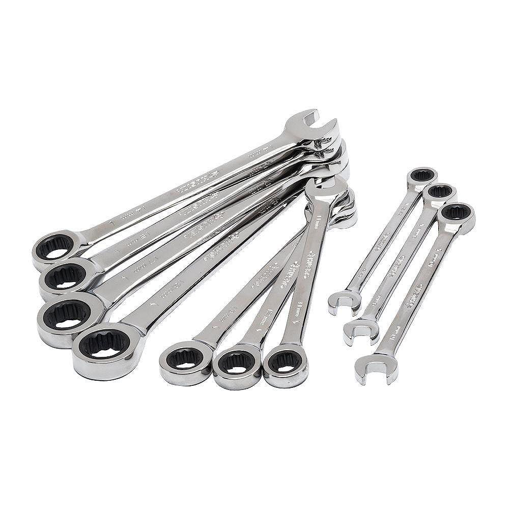 Husky Metric Ratcheting Combination Wrench Set (10-Piece) | The Home ...