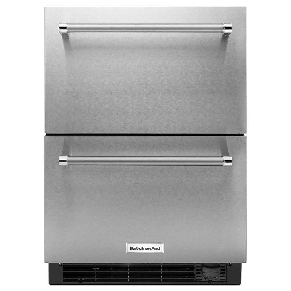 KitchenAid 24Inch Refrigerator with Bottom Freezer Drawer in Panel