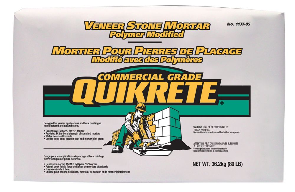 Quikrete 36kg Quikrete Poly Modified Stone Veneer Mortar The Home