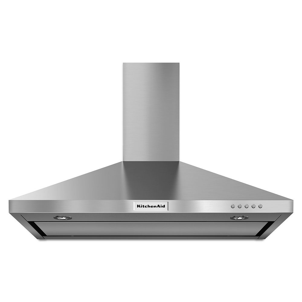 Kitchenaid 36 Inch Wall Mount Range Hood In Stainless Steel The Home Depot Canada