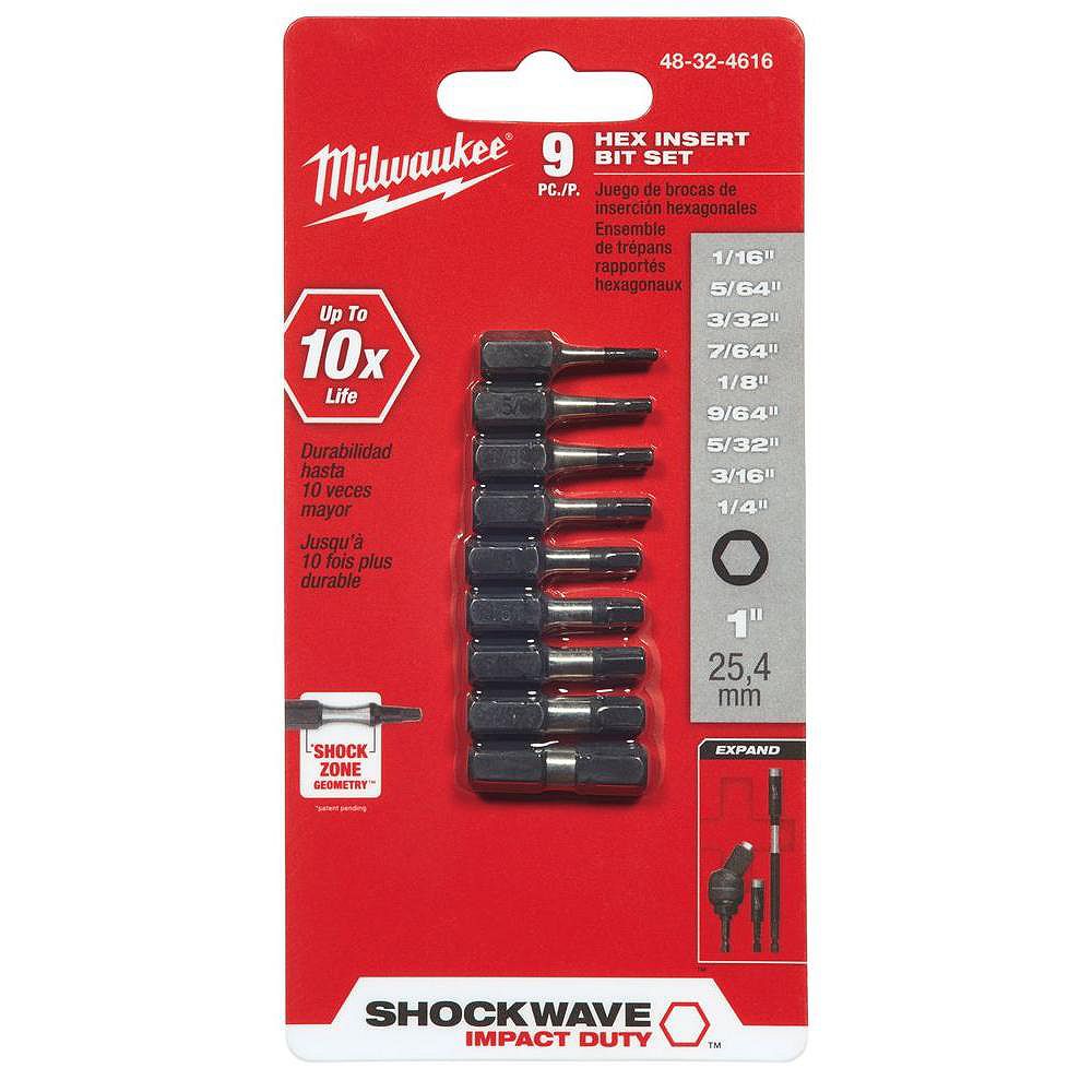 Milwaukee Tool Shockwave 9Pc Impact Hex Insert Bit Set The Home Depot