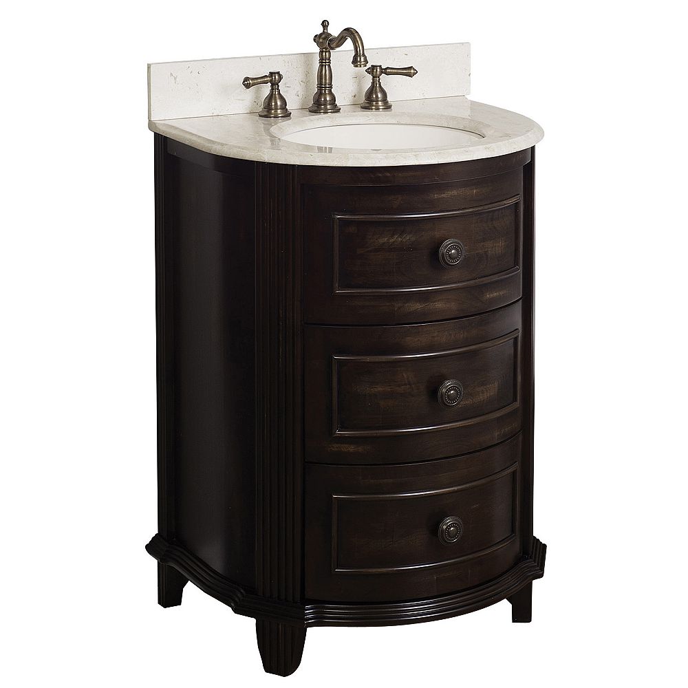 American Imaginations 24 Inch W By 21 Inch D Vanity Cabinet In Distressed Antique Walnut The Home Depot Canada