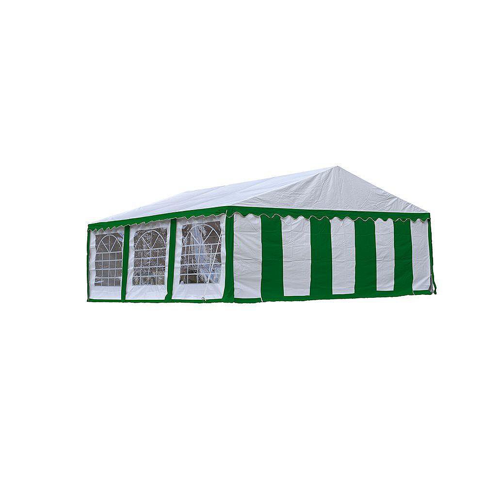 ShelterLogic 20 ft. x 20 ft. Party Tent & Enclosure Kit in Green/White The Home Depot Canada