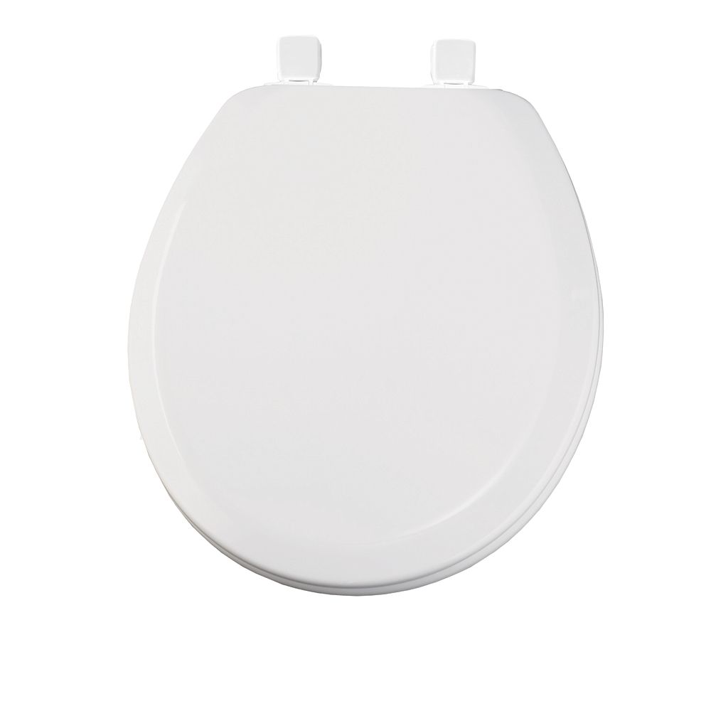 Bemis Round Wood Closed Front Toilet Seat In White The Home Depot Canada