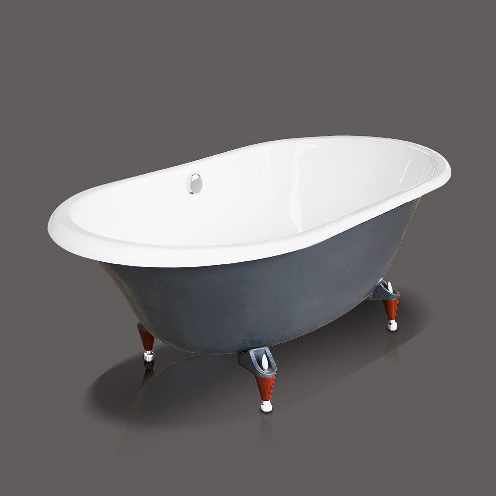 Valley Cast Iron Tub With Wood Feet The Home Depot Canada