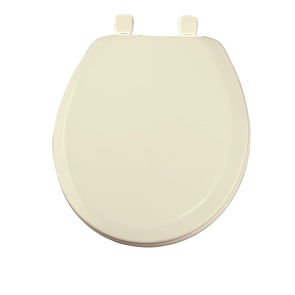 Bemis Round Wood Closed Front Toilet Seat in Bone The Home Depot Canada