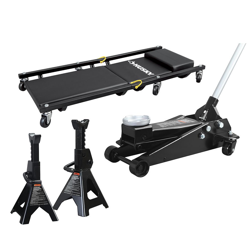 Husky 3 TON Jack With Stands Creeper The Home Depot Canada