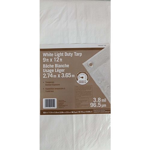 9 ft. x 12 ft. All-Purpose Tarp in White