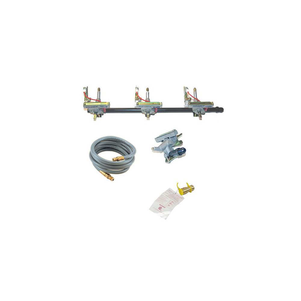 BBQTEK Natural Gas Conversion Kit with 3 Burner Gas Grill with Side