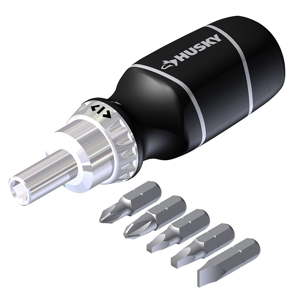 Husky 5in1 Stubby Ratcheting Screwdriver The Home Depot Canada