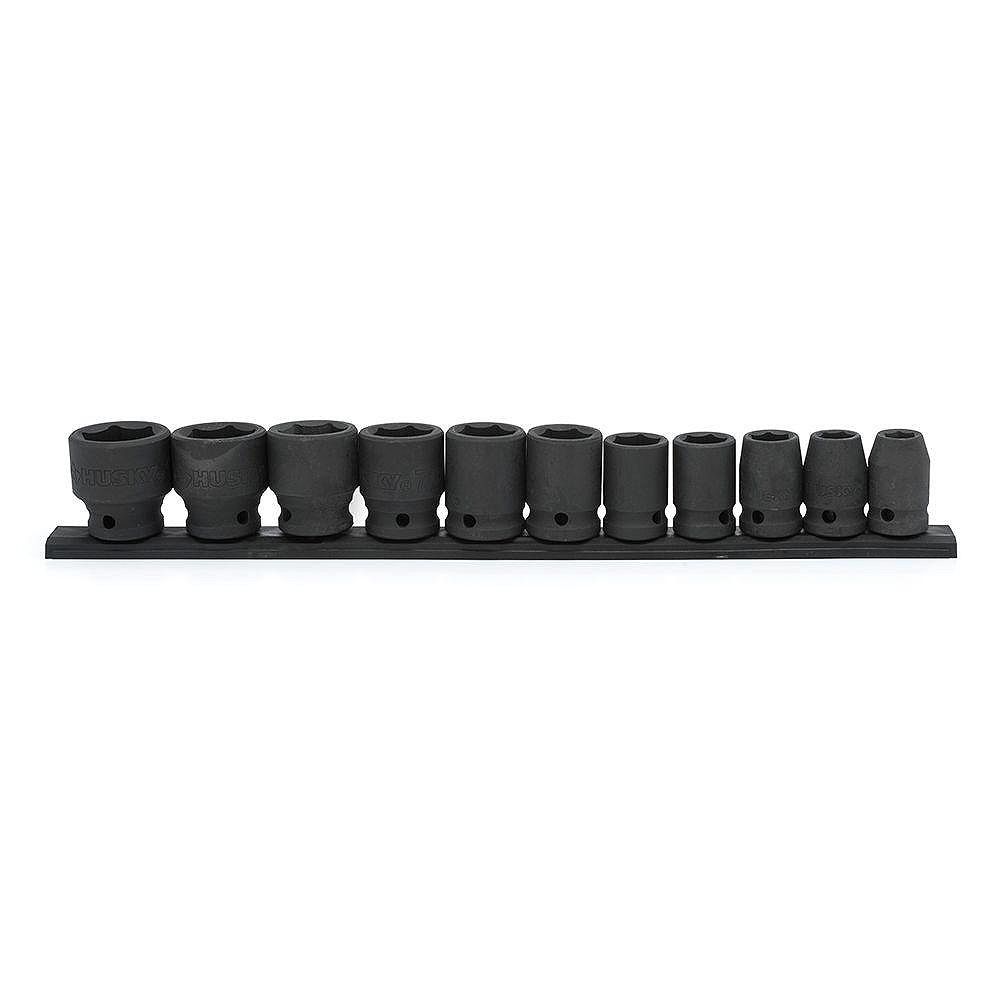 Husky 1/2inch Drive Standard SAE Impact Socket Set (11Piece) The
