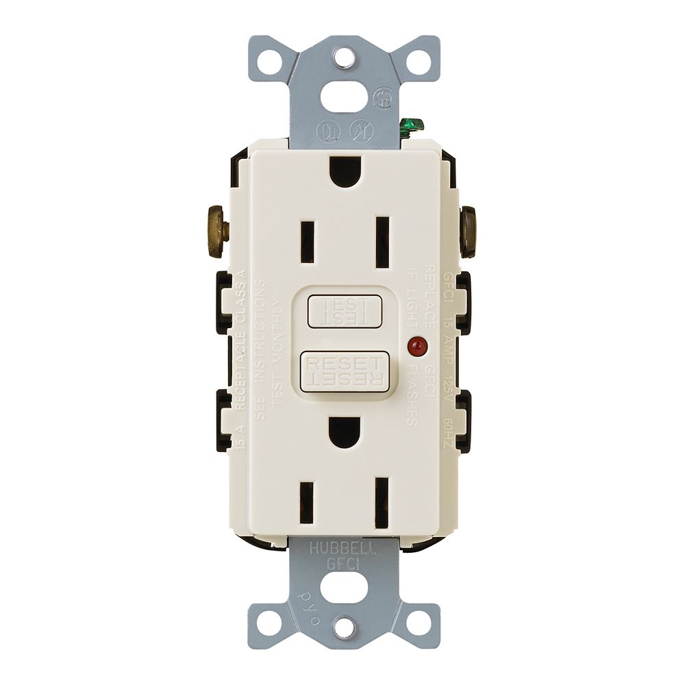 Lutron Claro 15Amp Tamper Resistant GFCI Receptacle, Light Almond