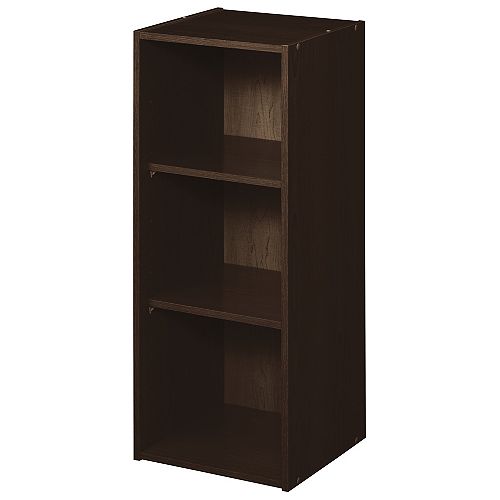 16 inch W x 44 inch H Decorative Espresso 3-Cube Organizer