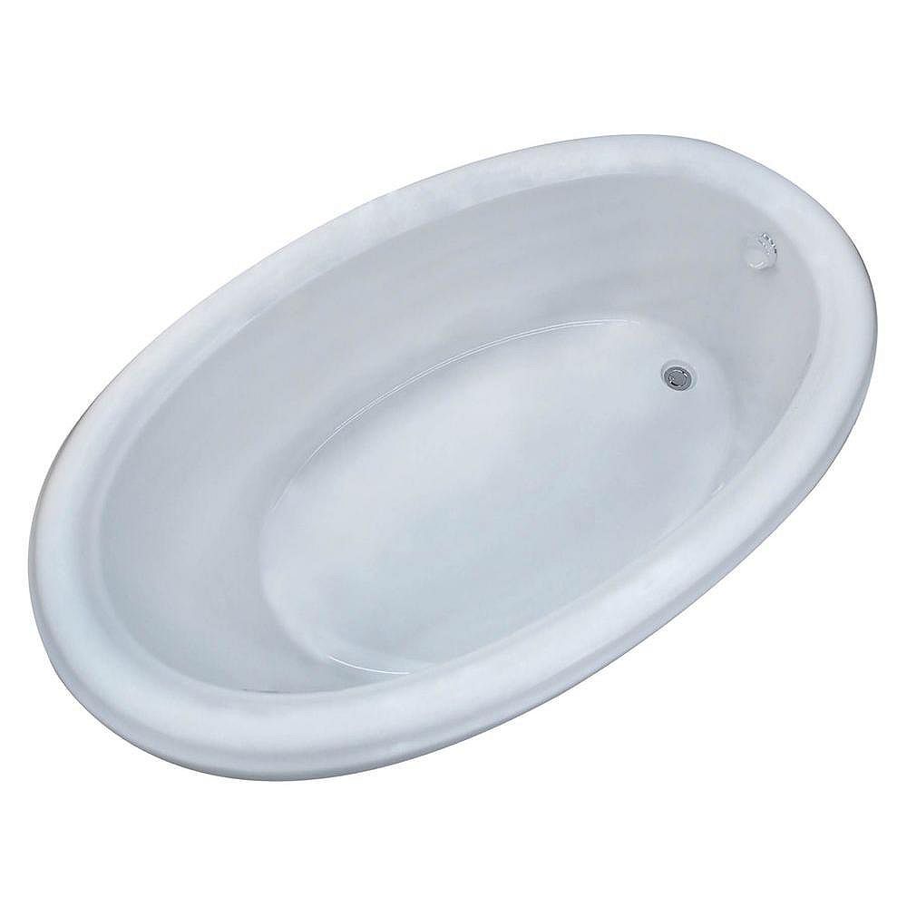 Universal Tubs Topaz 5 Feet Acrylic Oval Dropin Bathtub in White The
