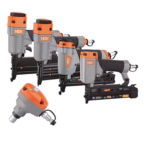 Pneumatic 5-Piece Finish Nail Gun Combo Kit