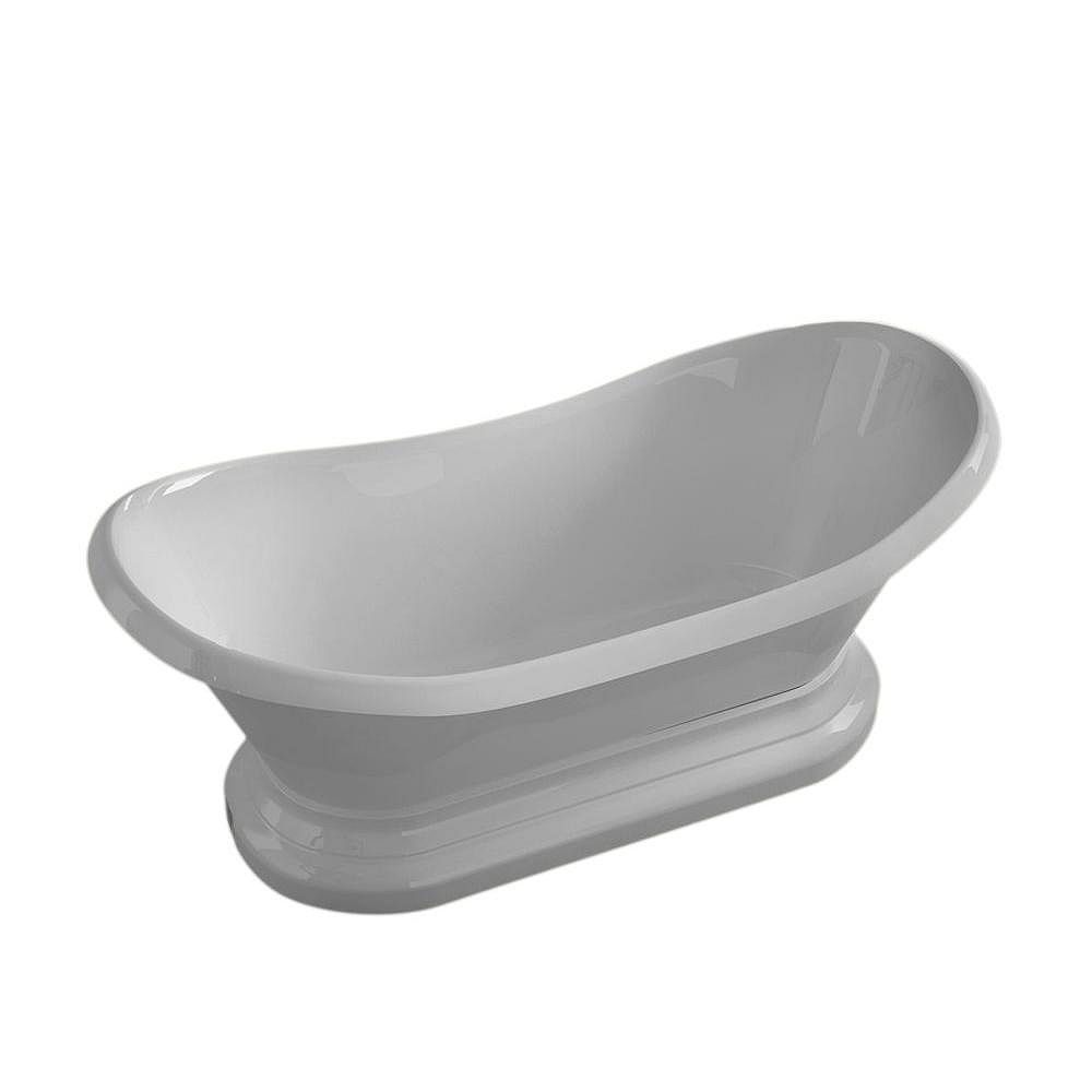 Universal Tubs Ivory 6 ft. Acrylic Centre Drain Oval Bathtub in White