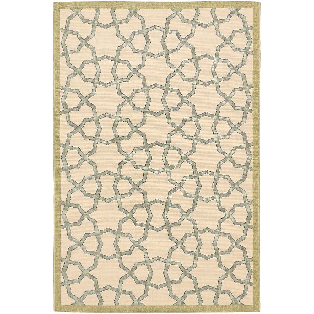 ECARPETGALLERY Tropicana OffWhite 6 ft. 7inch x 9 ft. 5inch