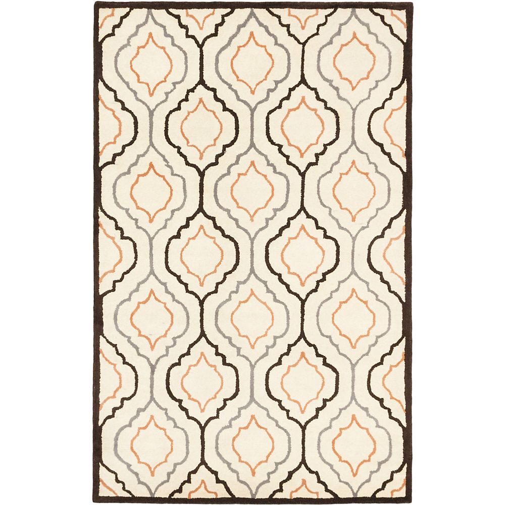 ECARPETGALLERY Handmade Abstract Art Brown 5 ft. x 8 ft. Rectangular