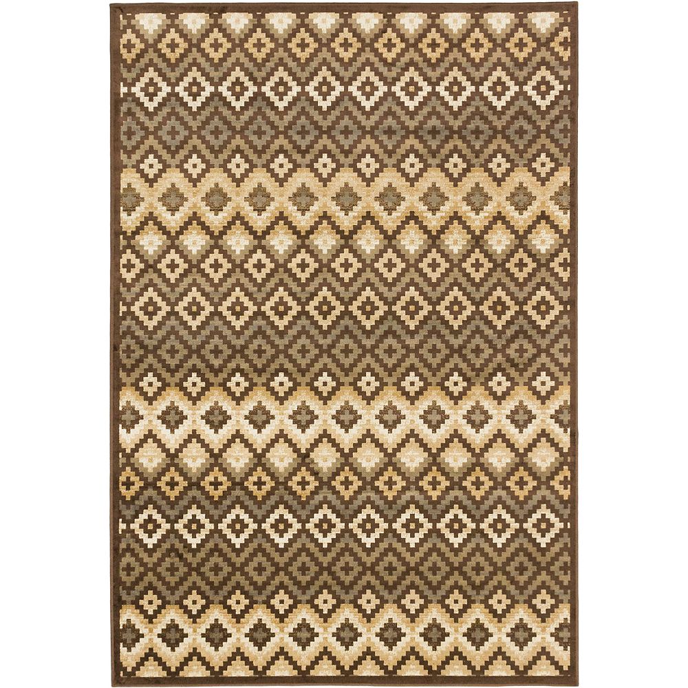 ECARPETGALLERY Athina Brown 3 ft. 11inch x 5 ft. 3inch Rectangular