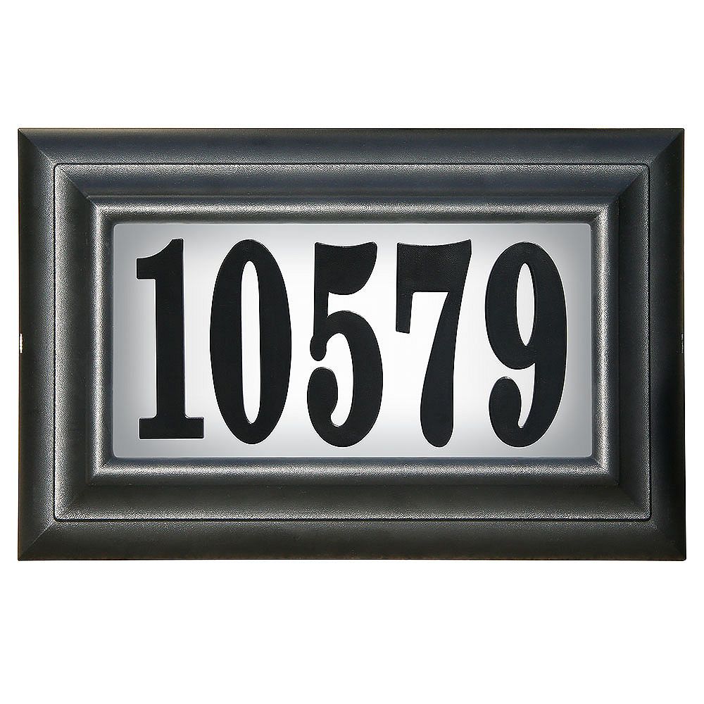 Pro Df Classic Lighted Address Plaque Black The Home Depot Canada