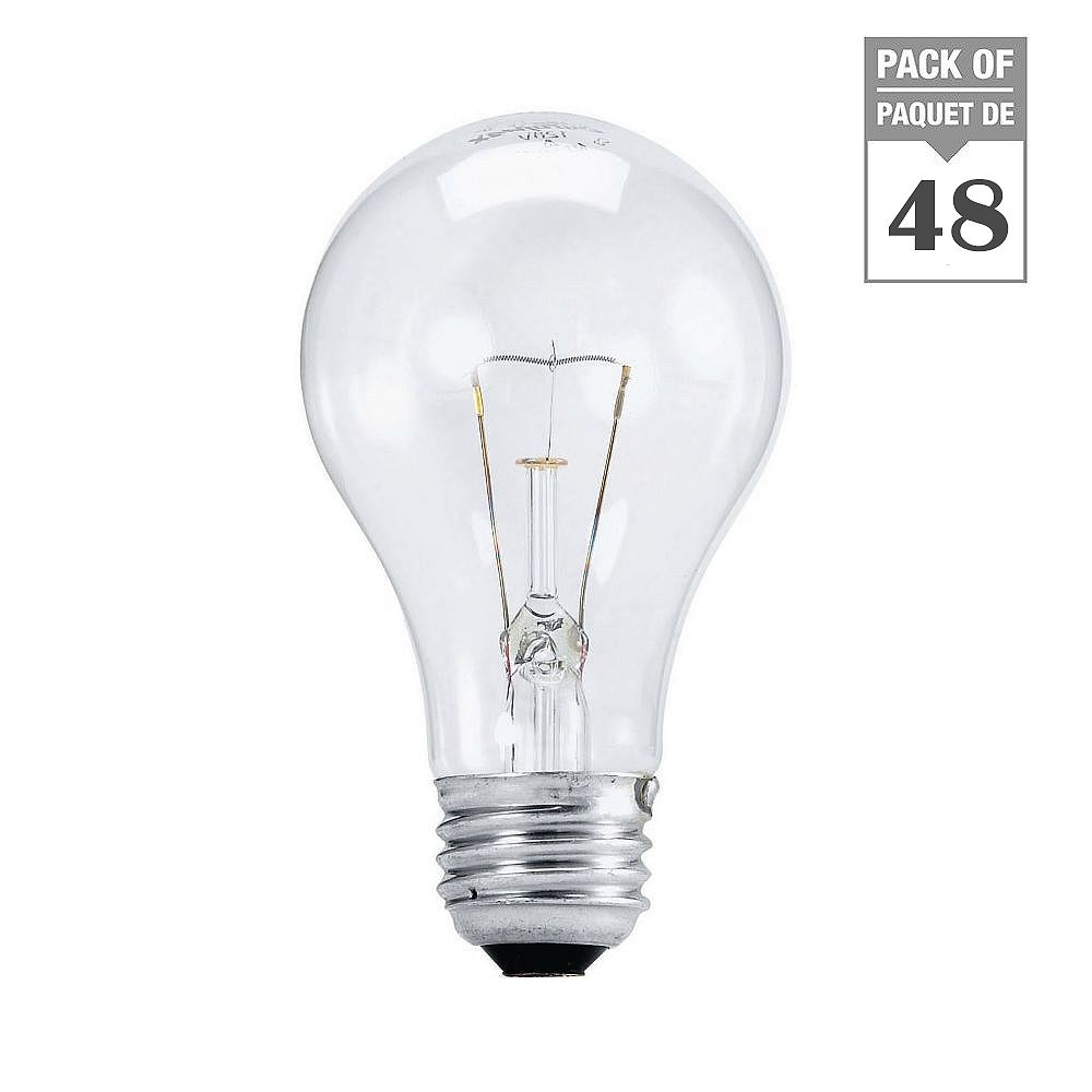 Philips Incandescent 40W A19 Clear Case Of 48 Bulbs The Home Depot